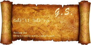 Gáll Sára névjegykártya